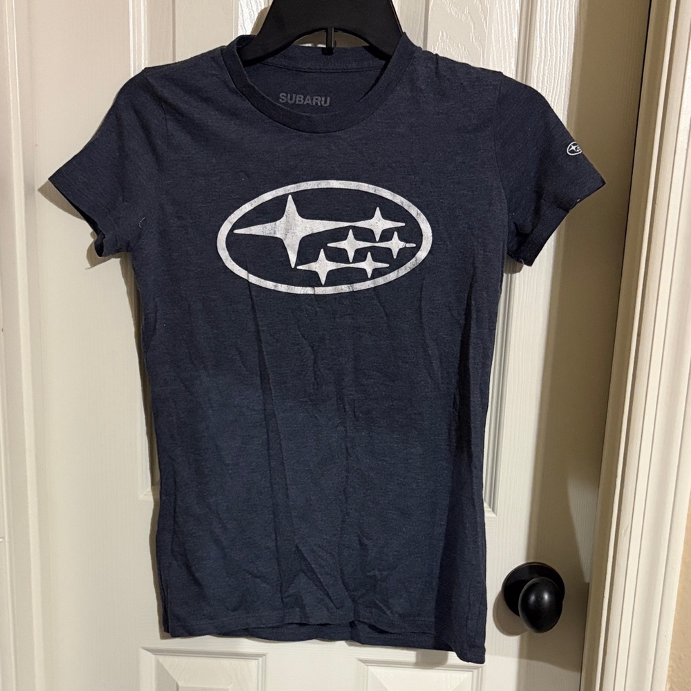 Women's Navy Short Sleeve Logo Tee